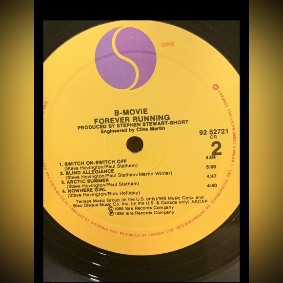 B-movie Lp Forever Running. Vinyl Record 1985. Mint Condition Record Promo Copy - Picture 4 of 8